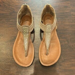 Women’s Candie’s Tan Rhinestone Sandals Sz 7